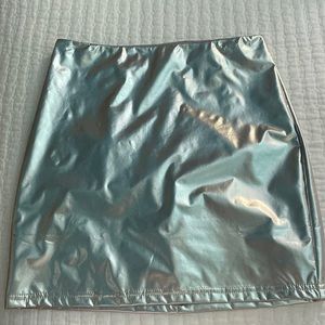 SHEIN silver metallic mini skirt
